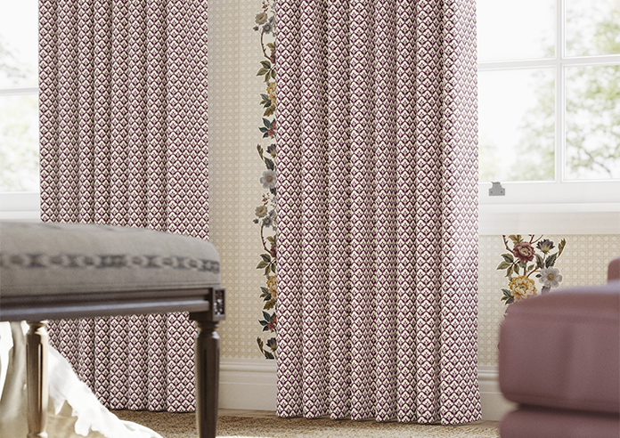 Scallop and Bud, Mulberry - Made to Measure Curtains - Image 5